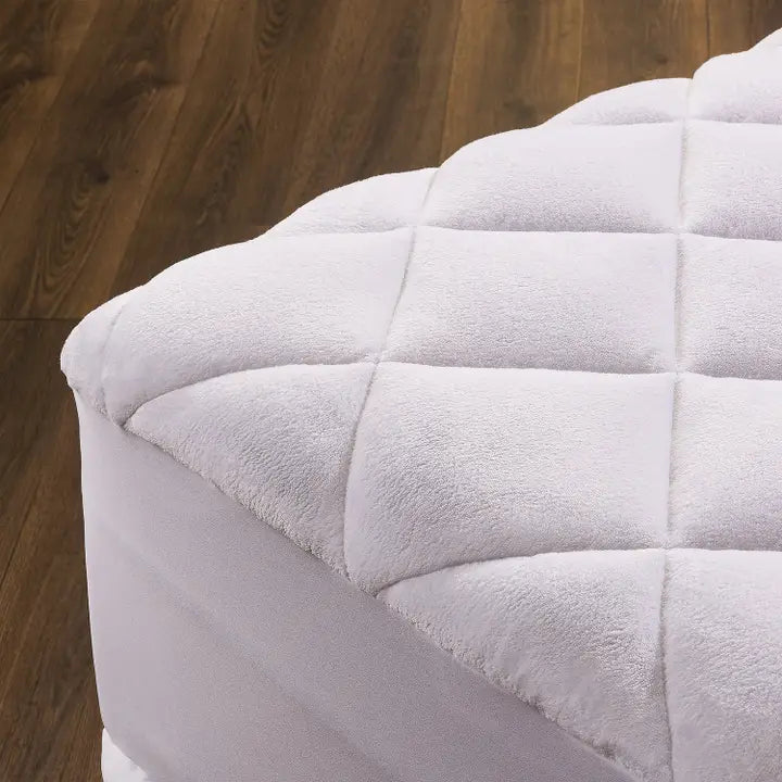 Circles Home Double Puff Fleece Top Quilted Mattress Pad Fit